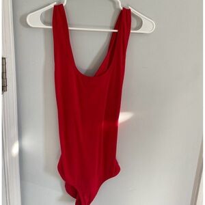 ARQ Red Scoop-Neck Bodysuit